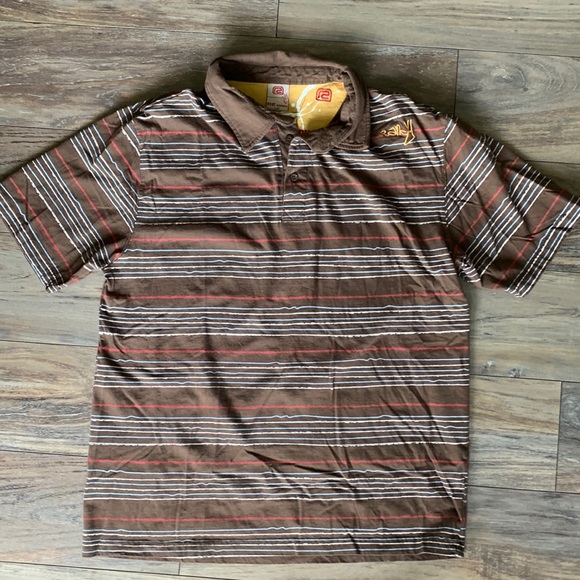 R2 Other - Men’s Brown Striped Polo Shirt
